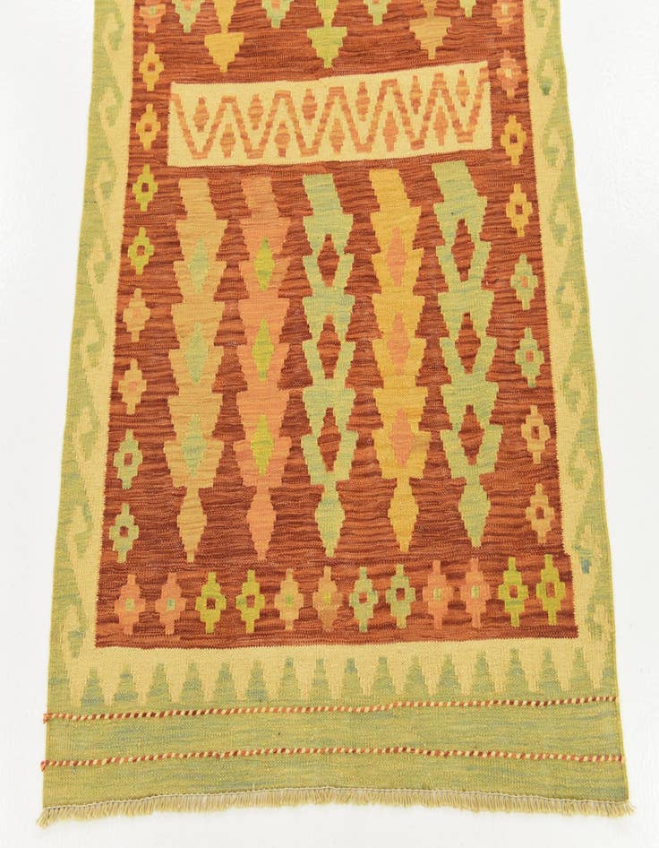 Detail image of  3' 2 x 5'  Hand Woven Kilim Waziri Wool Rug