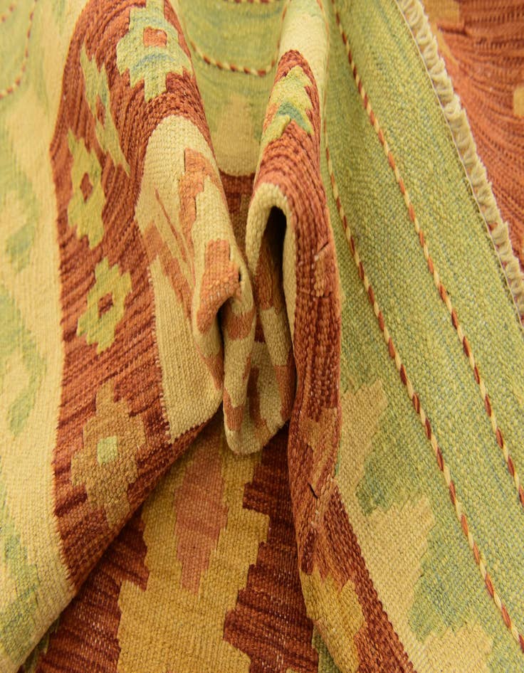 Detail image of  3' 2 x 5'  Hand Woven Kilim Waziri Wool Rug