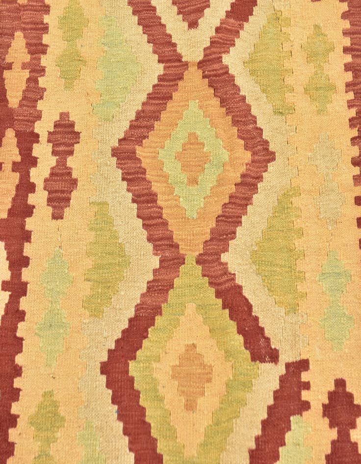 Detail image of  3' 4 x 5'  Hand Woven Kilim Waziri Wool Rug