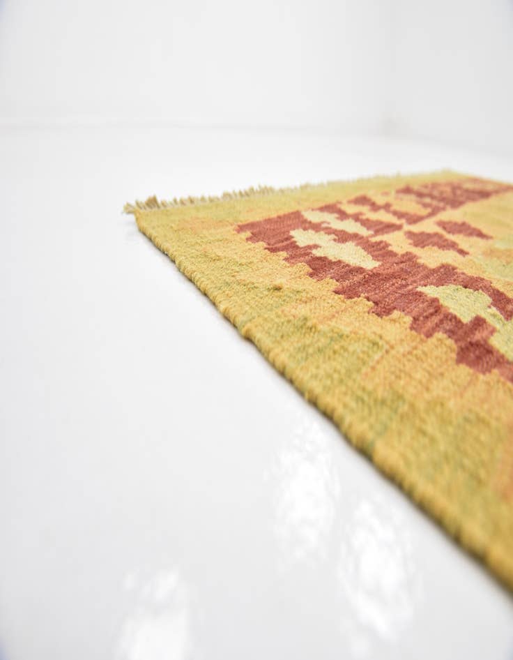 Detail image of  3' 4 x 5'  Hand Woven Kilim Waziri Wool Rug