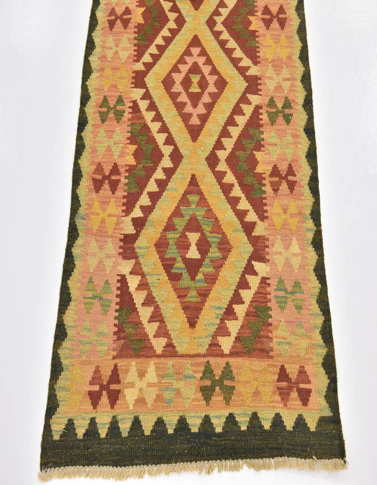 Detail image of  2' 7 x 4' 4  Hand Woven Kilim Waziri Wool Rug