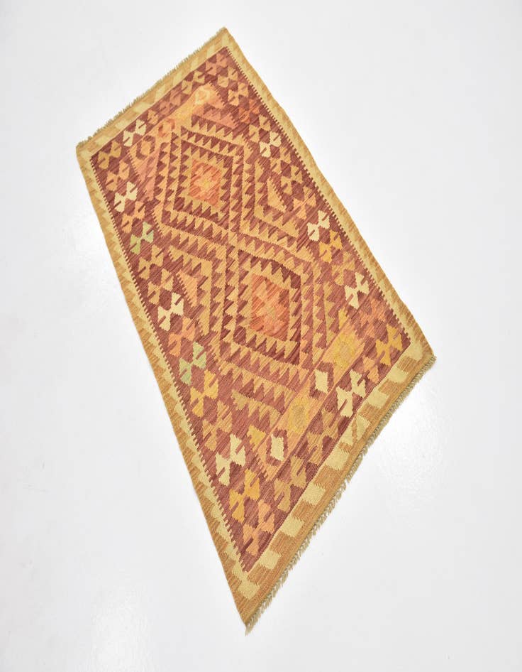 Detail image of  2' 9 x 4' 5  Hand Woven Kilim Waziri Wool Rug