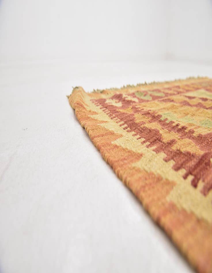 Detail image of  2' 10 x 4' 8  Hand Woven Kilim Waziri Wool Rug