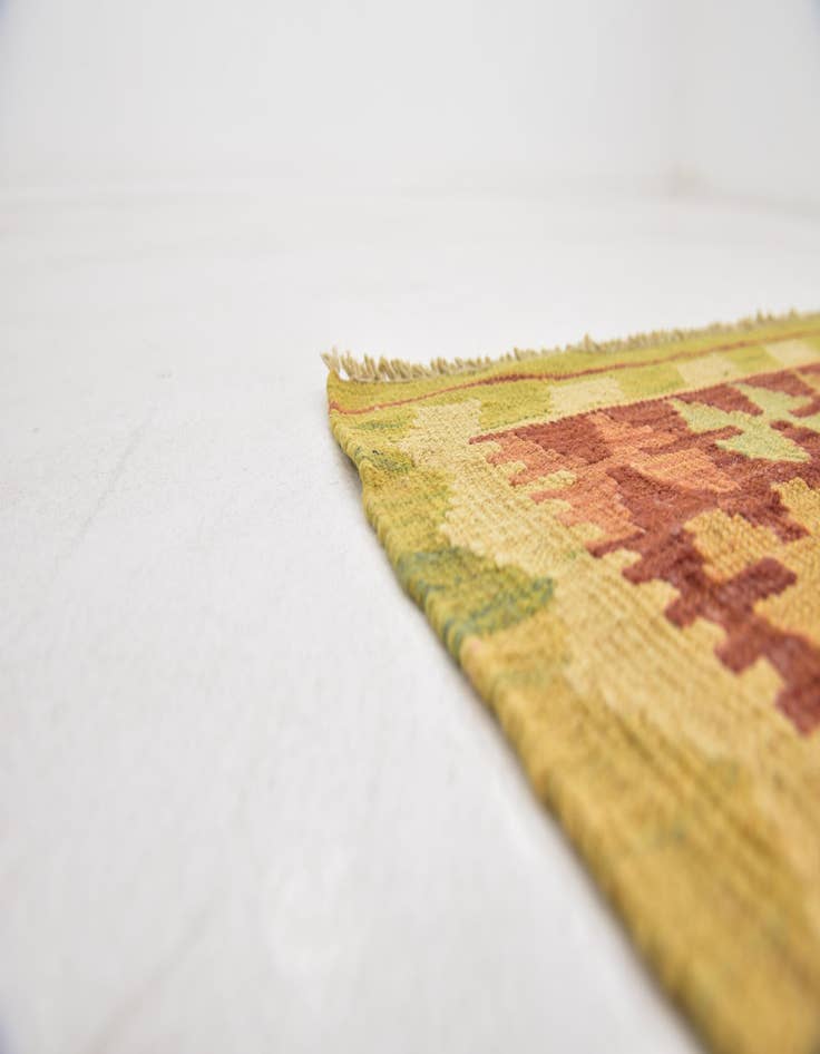 Detail image of  2' 6 x 4'  Hand Woven Kilim Waziri Wool Rug