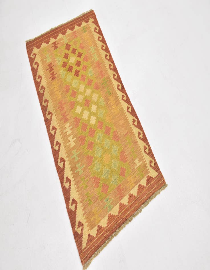 Detail image of  2' 6 x 4' 4  Hand Woven Kilim Waziri Wool Rug