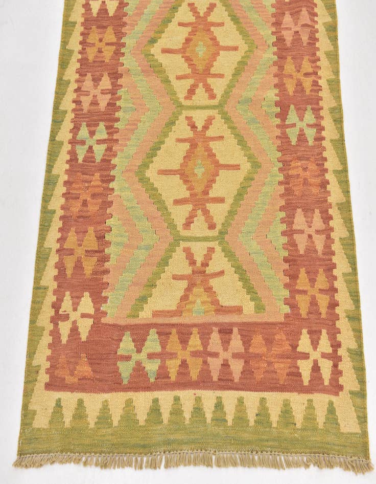 Detail image of  2' 6 x 4'  Hand Woven Kilim Waziri Wool Rug