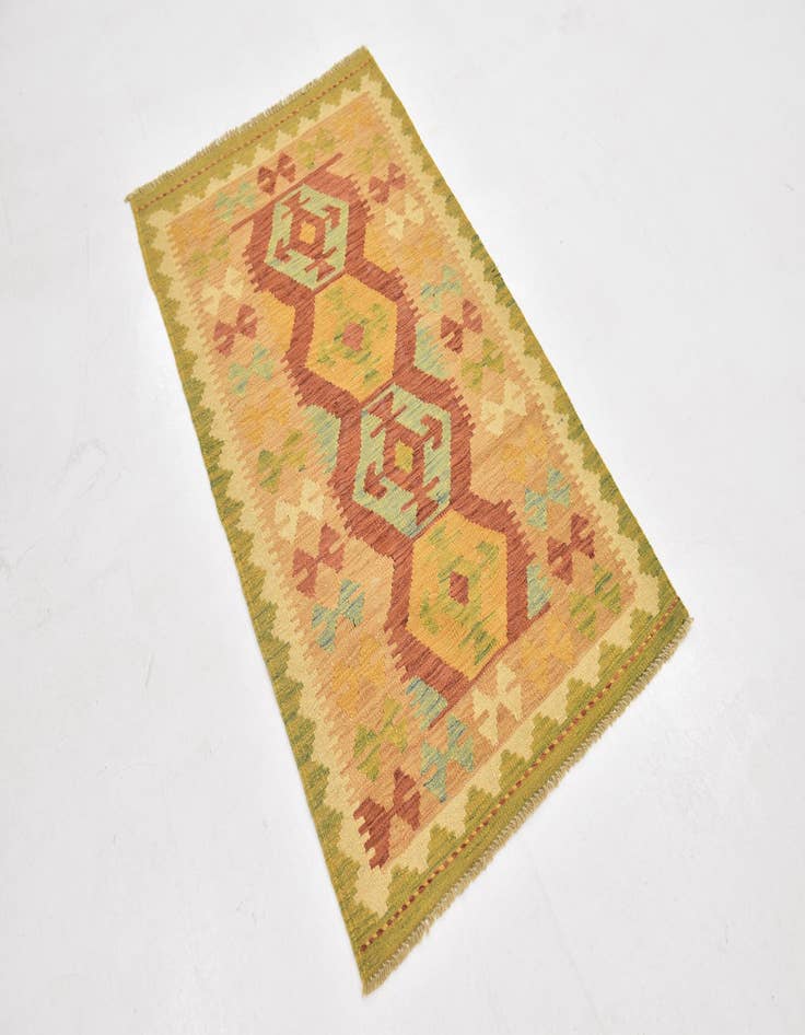 Detail image of  2' 6 x 4' 5  Hand Woven Kilim Waziri Wool Rug