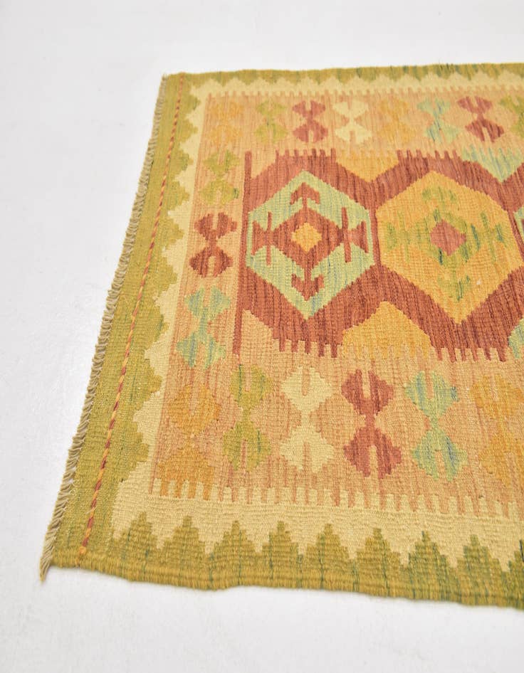 Detail image of  2' 6 x 4' 5  Hand Woven Kilim Waziri Wool Rug