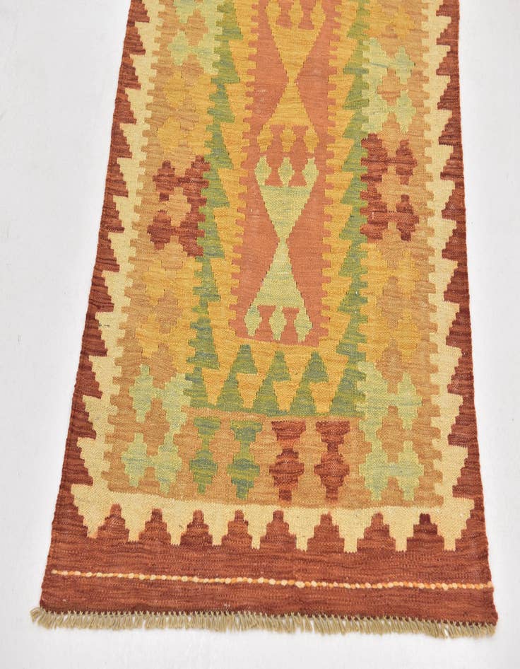 Detail image of  2' 5 x 4' 6  Hand Woven Kilim Waziri Wool Rug