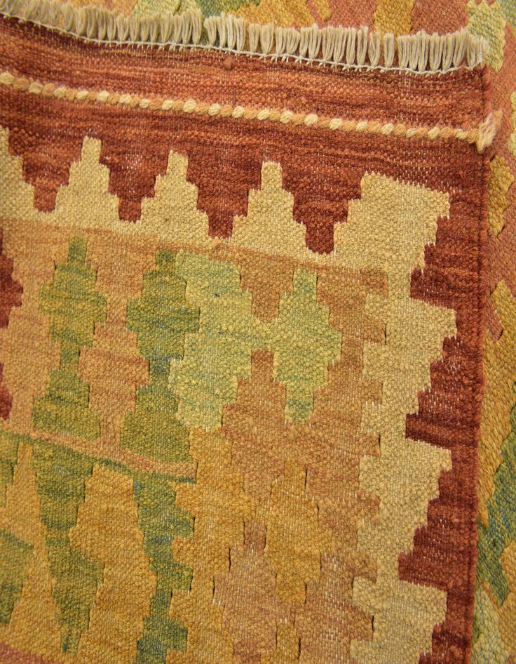 Detail image of  2' 5 x 4' 6  Hand Woven Kilim Waziri Wool Rug