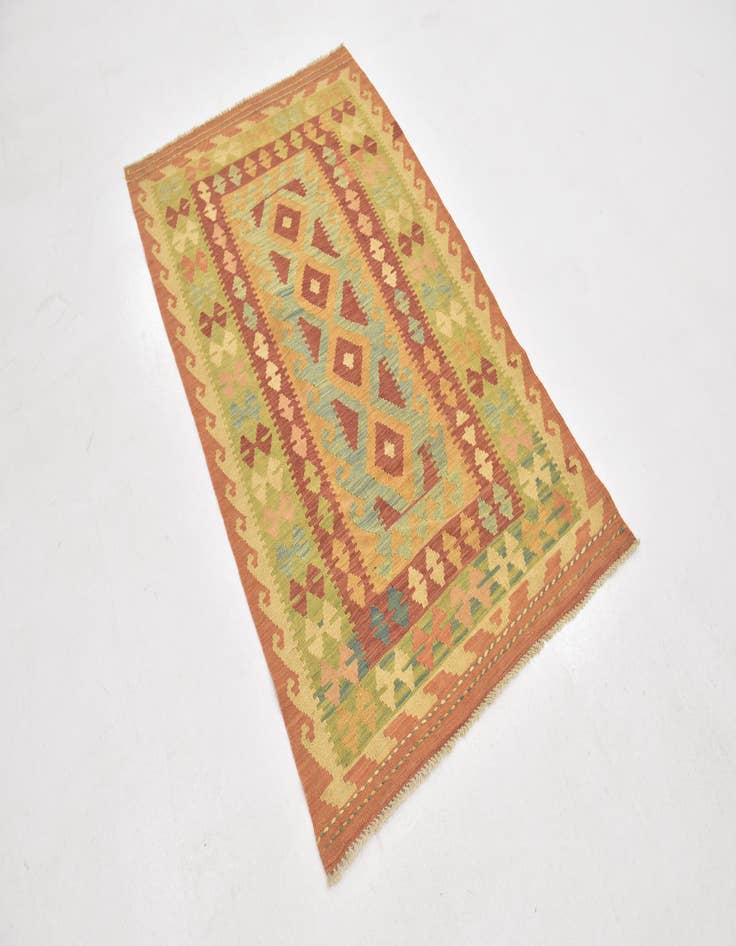 Detail image of  3' x 5' 2  Hand Woven Kilim Waziri Wool Rug