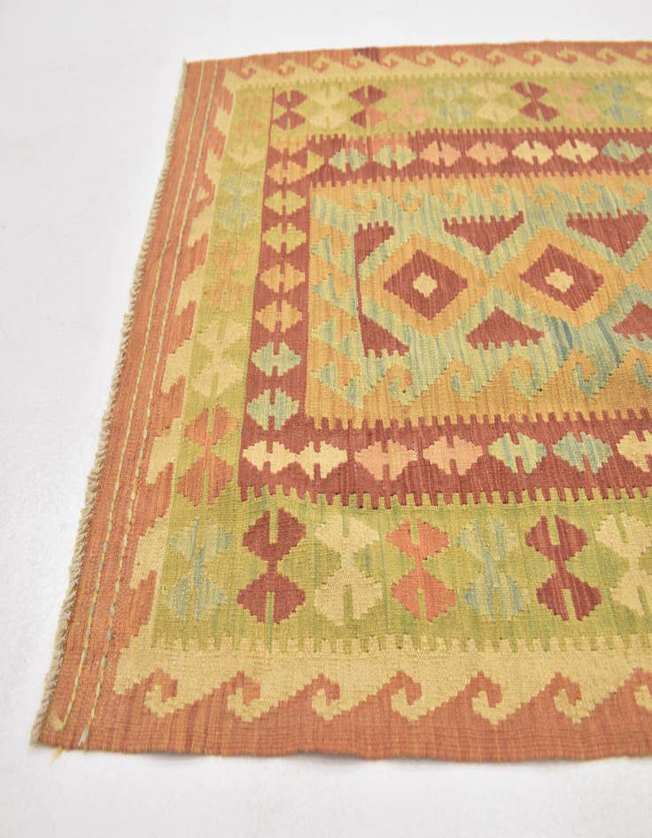 Detail image of  3' x 5' 2  Hand Woven Kilim Waziri Wool Rug