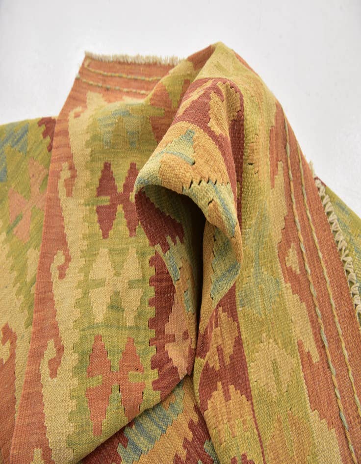 Detail image of  3' x 5' 2  Hand Woven Kilim Waziri Wool Rug