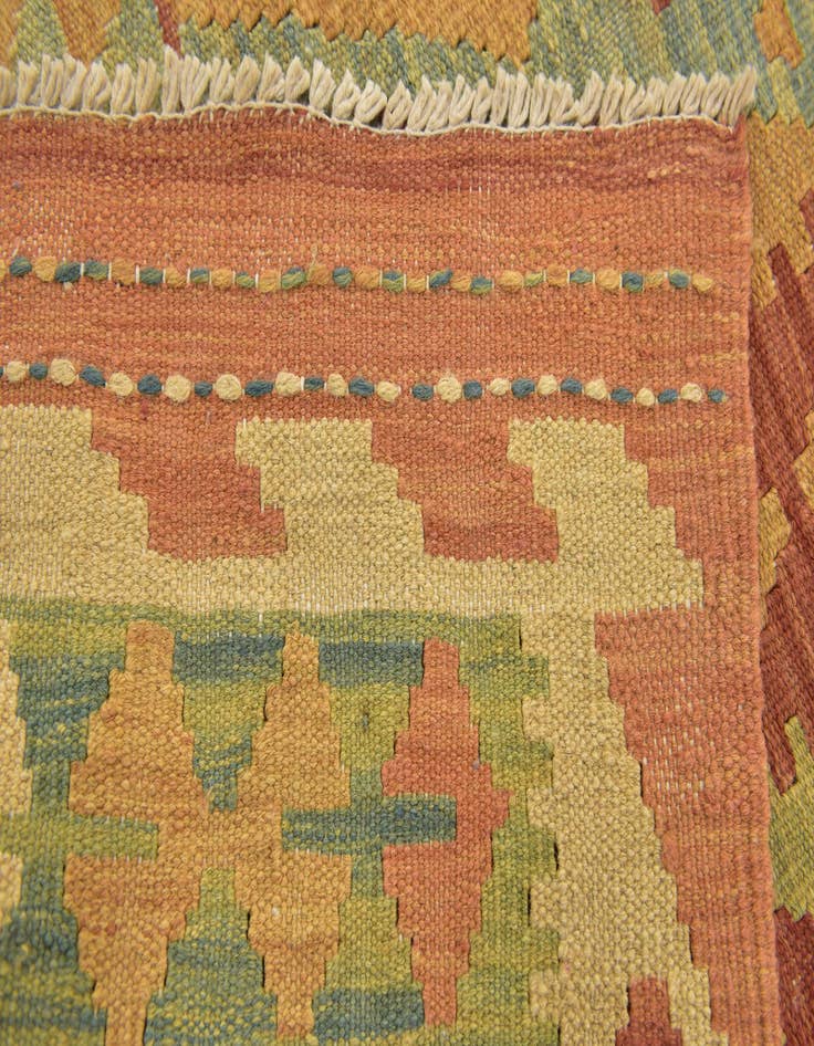 Detail image of  3' x 5' 2  Hand Woven Kilim Waziri Wool Rug