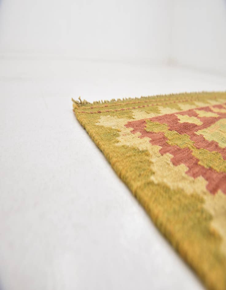 Detail image of  3' 3 x 5'  Hand Woven Kilim Waziri Wool Rug