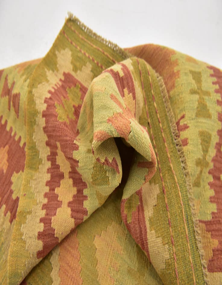 Detail image of  3' 3 x 5'  Hand Woven Kilim Waziri Wool Rug