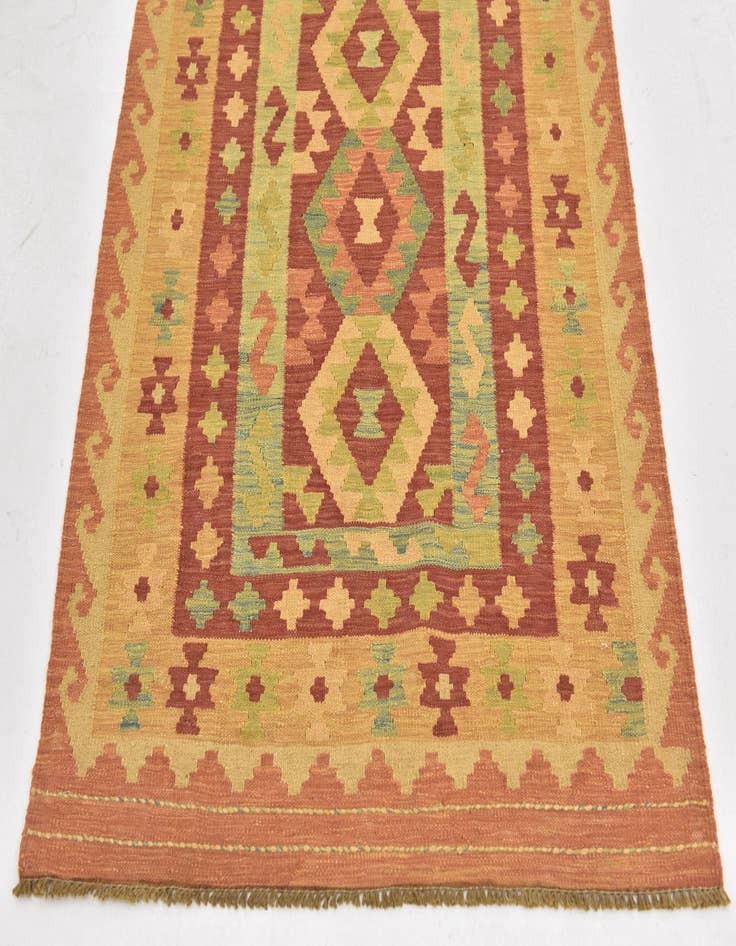 Detail image of  3' 4 x 4' 10  Hand Woven Kilim Waziri Wool Rug