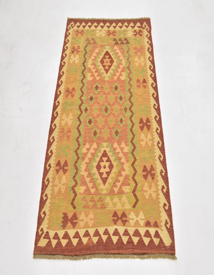 Detail image of  3' x 4' 6  Hand Woven Kilim Waziri Wool Rug