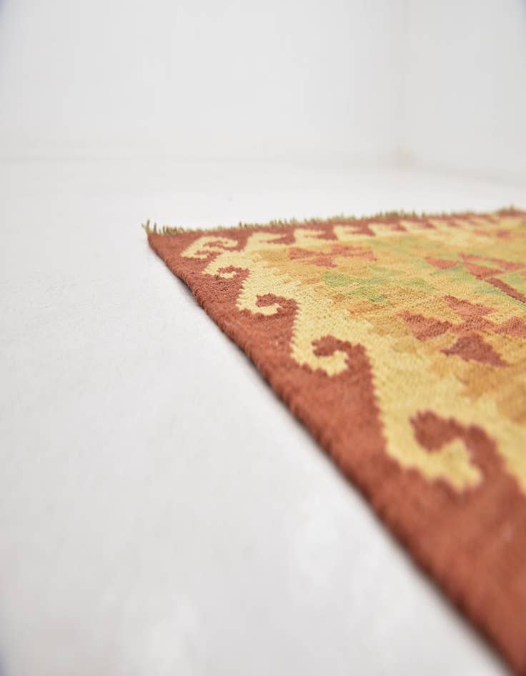 Detail image of  3' x 4' 6  Hand Woven Kilim Waziri Wool Rug