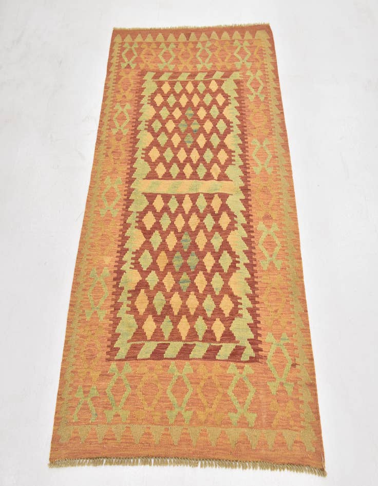 Detail image of  3' 4 x 5'  Hand Woven Kilim Waziri Wool Rug