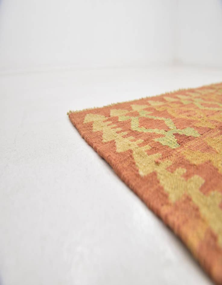 Detail image of  3' 4 x 5'  Hand Woven Kilim Waziri Wool Rug