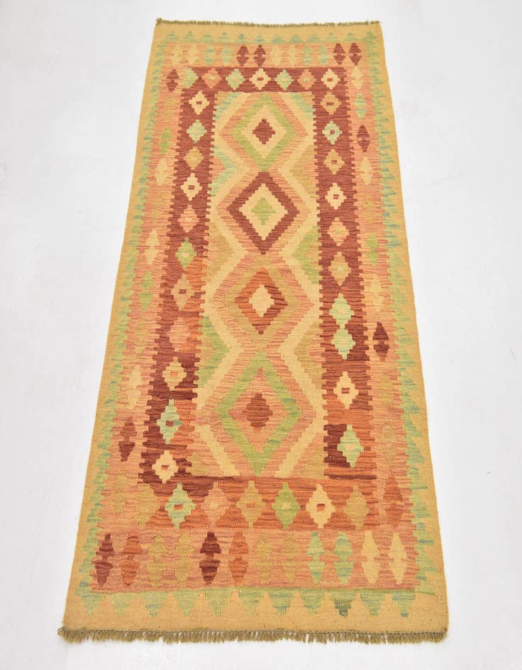 Detail image of  3' 4 x 5'  Hand Woven Kilim Waziri Wool Rug