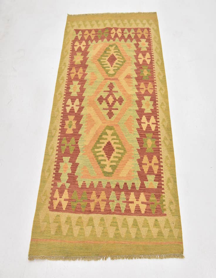 Detail image of  3' 4 x 4' 10  Hand Woven Kilim Waziri Wool Rug