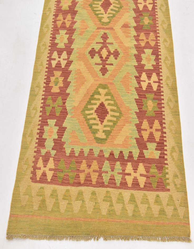 Detail image of  3' 4 x 4' 10  Hand Woven Kilim Waziri Wool Rug