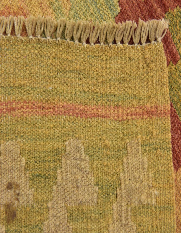 Detail image of  3' 4 x 4' 10  Hand Woven Kilim Waziri Wool Rug