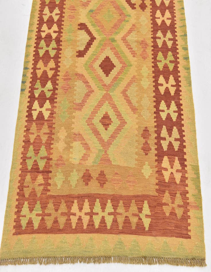 Detail image of  3' 5 x 5'  Hand Woven Kilim Waziri Wool Rug