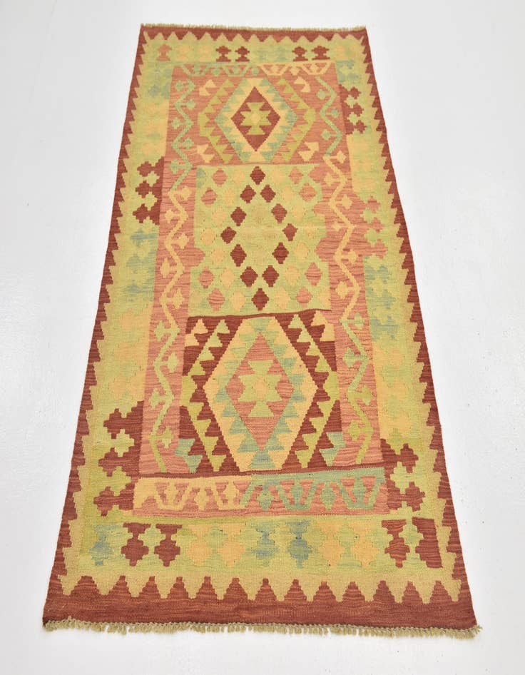 Detail image of  3' 4 x 5' 2  Hand Woven Kilim Waziri Wool Rug