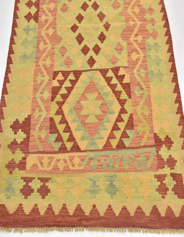 Detail image of  3' 4 x 5' 2  Hand Woven Kilim Waziri Wool Rug