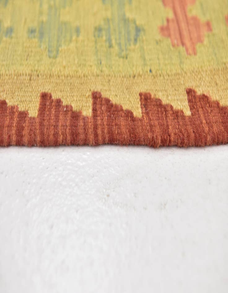 Detail image of  3' 4 x 5' 2  Hand Woven Kilim Waziri Wool Rug