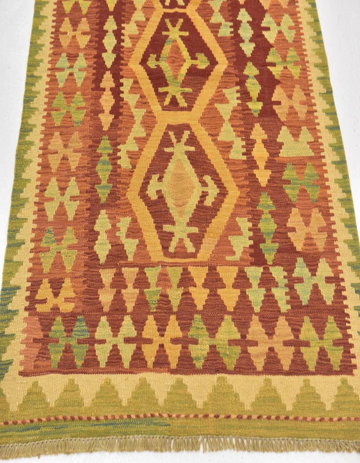 Detail image of  3' 2 x 4' 10  Hand Woven Kilim Waziri Wool Rug