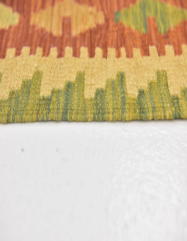 Detail image of  3' 2 x 4' 10  Hand Woven Kilim Waziri Wool Rug