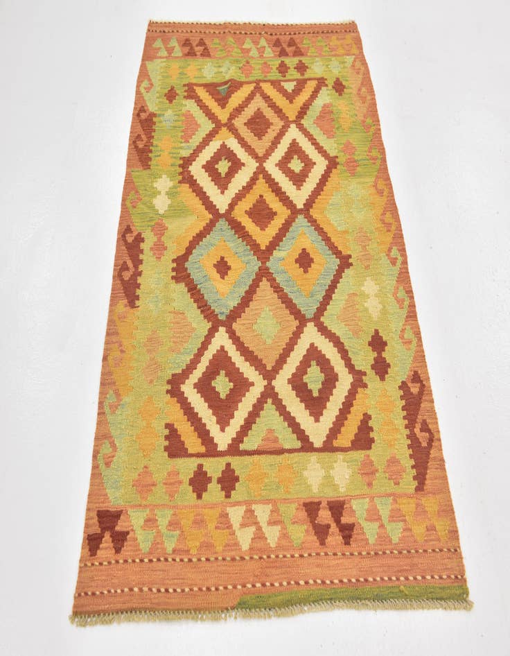 Detail image of  3' x 4' 10  Hand Woven Kilim Waziri Wool Rug