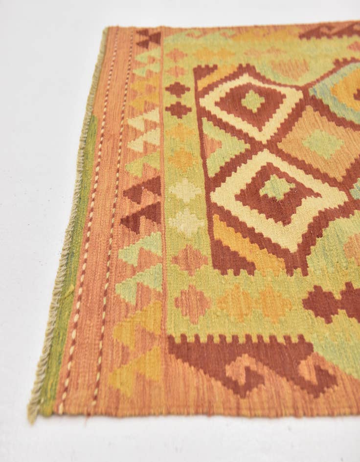 Detail image of  3' x 4' 10  Hand Woven Kilim Waziri Wool Rug