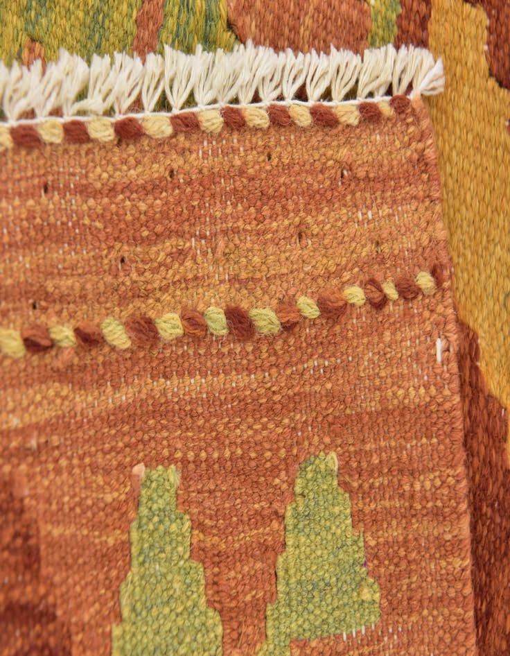 Detail image of  3' x 4' 10  Hand Woven Kilim Waziri Wool Rug