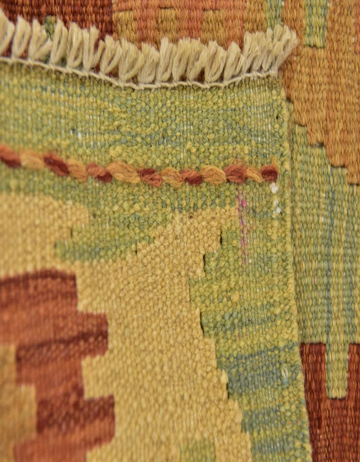 Detail image of  3' 2 x 4' 10  Hand Woven Kilim Waziri Wool Rug