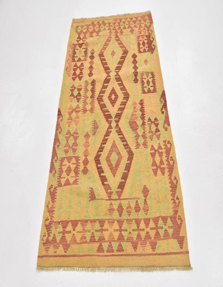 Detail image of  3' 4 x 5' 3  Hand Woven Kilim Waziri Wool Rug