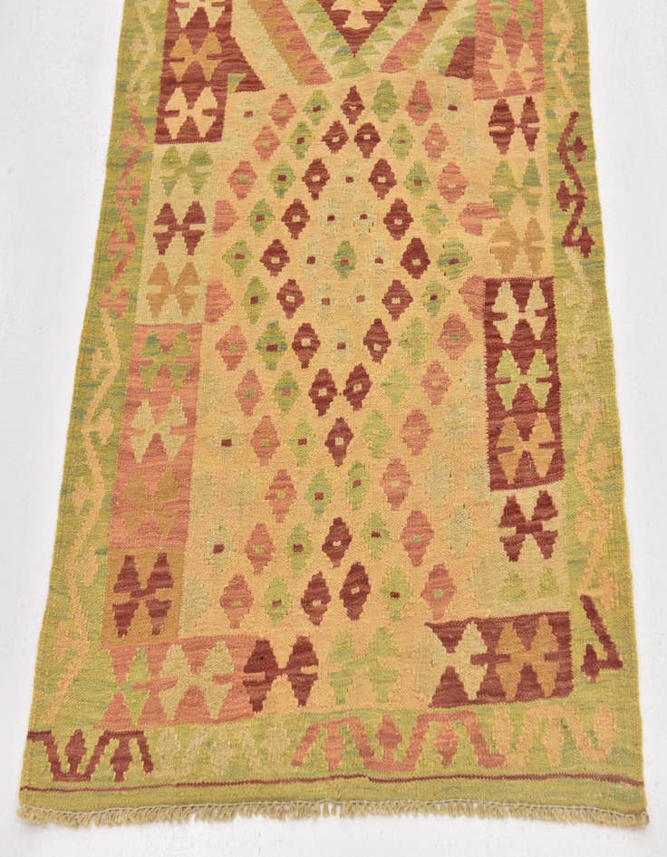 Detail image of  3' 3 x 4' 9  Hand Woven Kilim Waziri Wool Rug