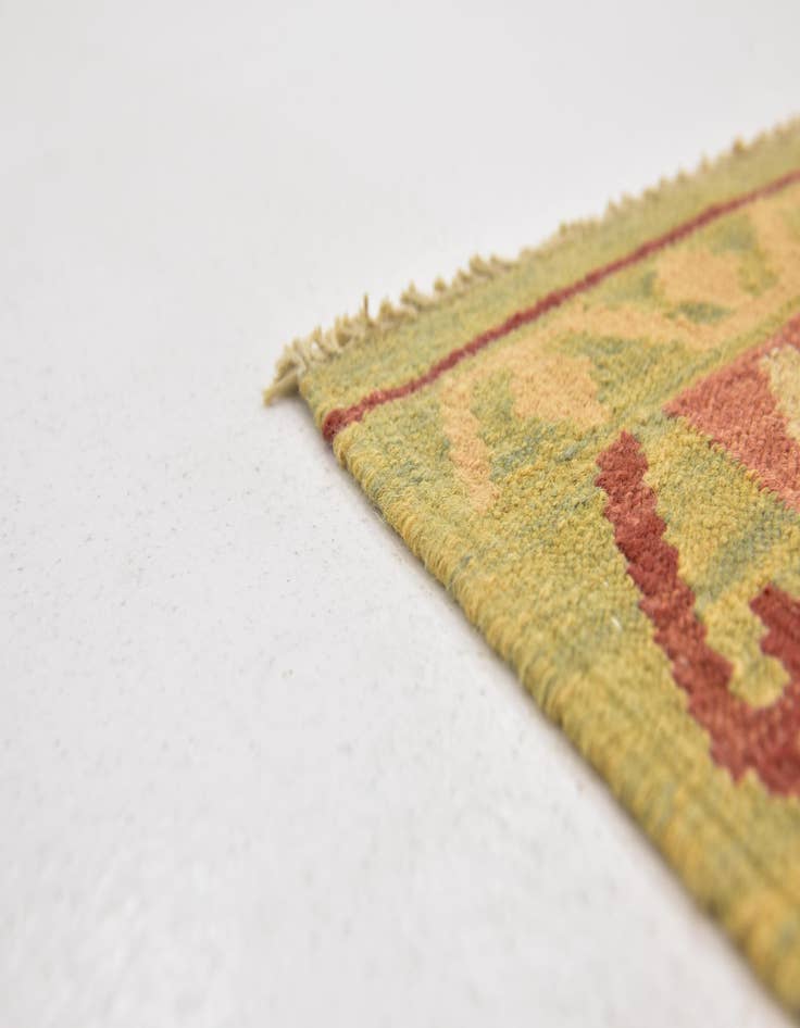 Detail image of  3' 3 x 4' 9  Hand Woven Kilim Waziri Wool Rug