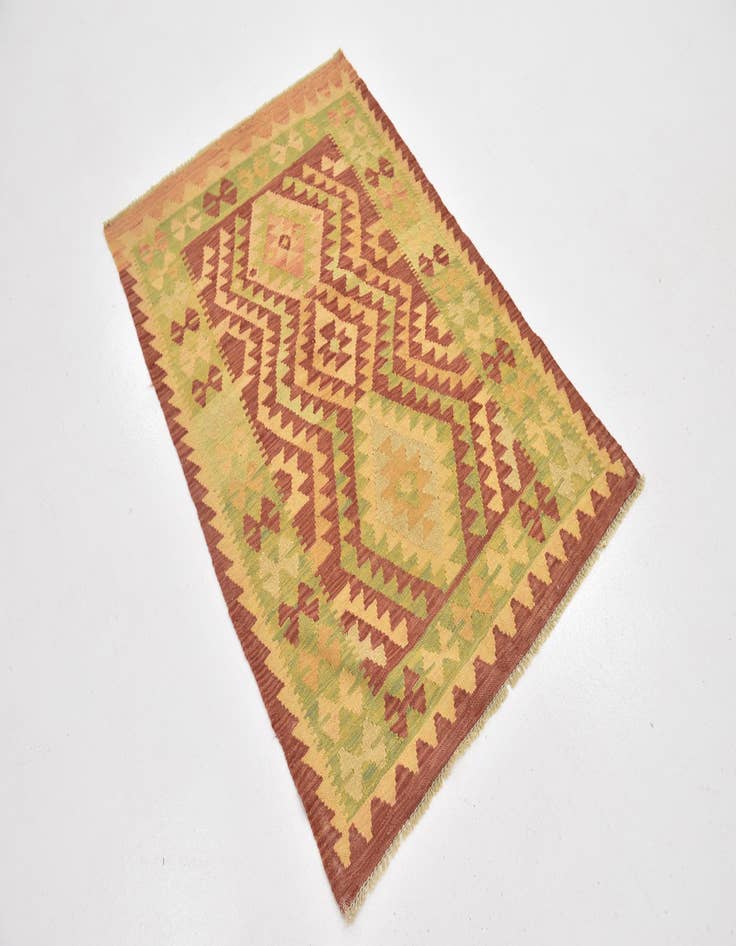 Detail image of  3' x 4' 9  Hand Woven Kilim Waziri Wool Rug