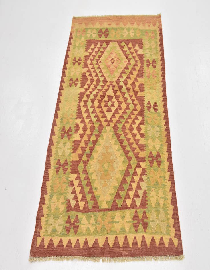 Detail image of  3' x 4' 9  Hand Woven Kilim Waziri Wool Rug