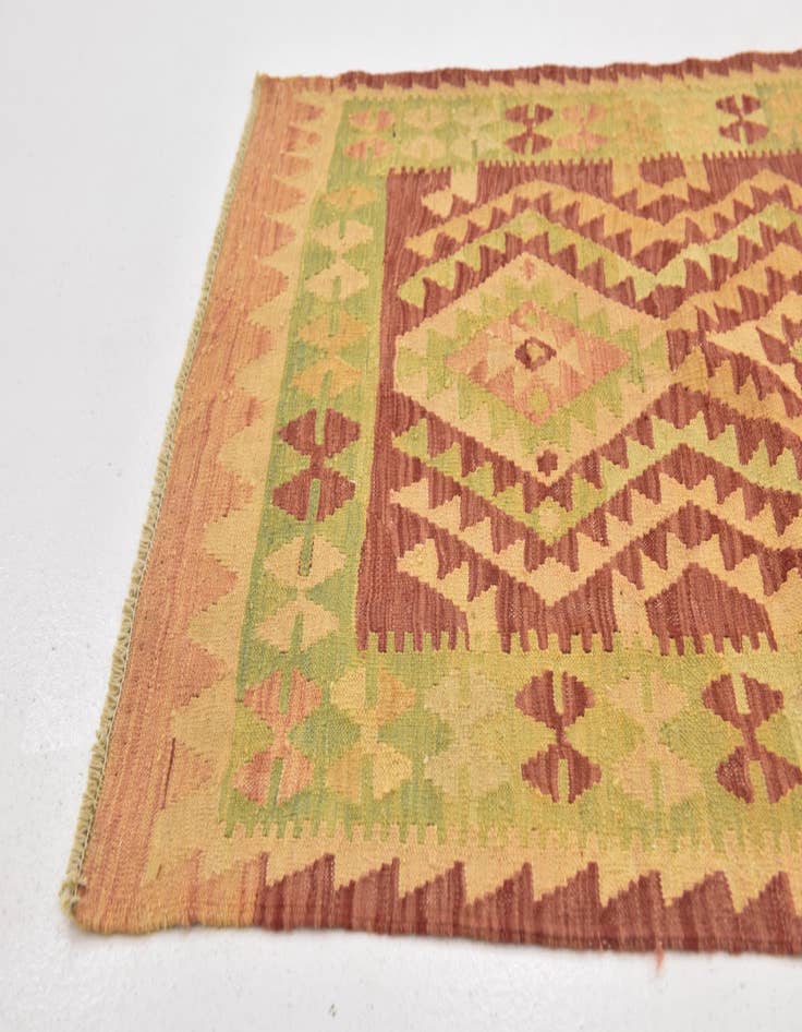 Detail image of  3' x 4' 9  Hand Woven Kilim Waziri Wool Rug