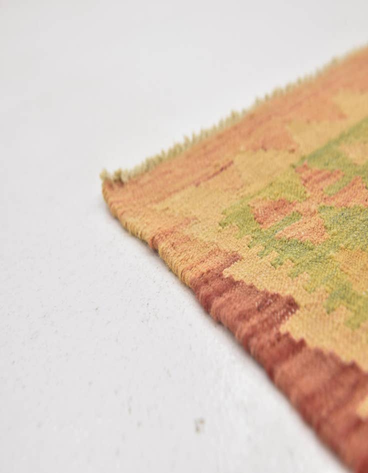 Detail image of  3' x 4' 9  Hand Woven Kilim Waziri Wool Rug