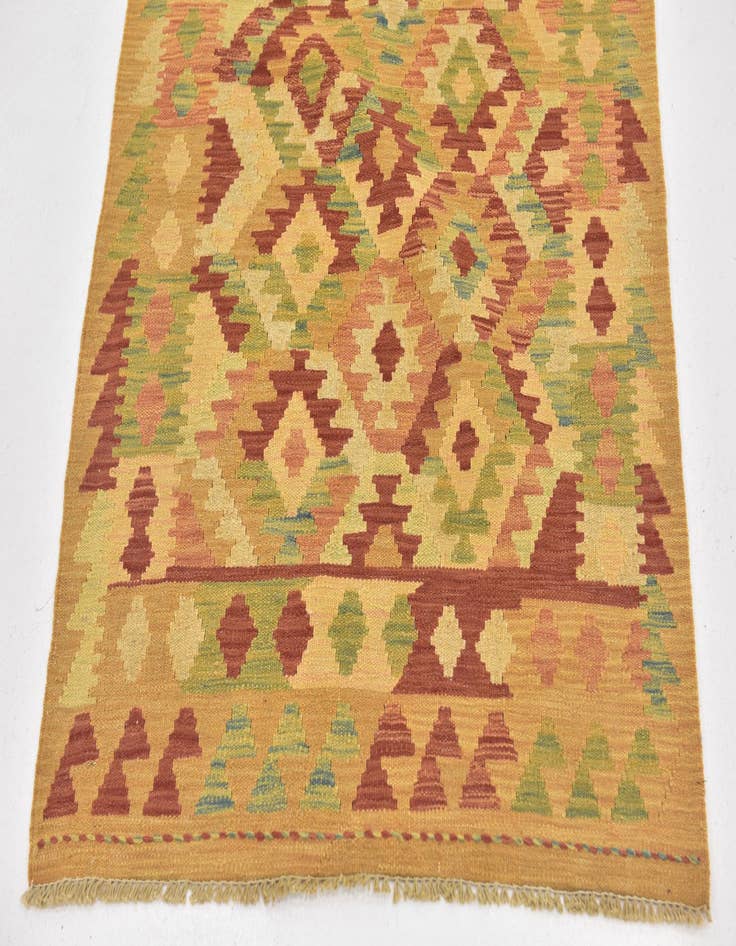 Detail image of  2' 9 x 4'  Hand Woven Kilim Waziri Wool Rug