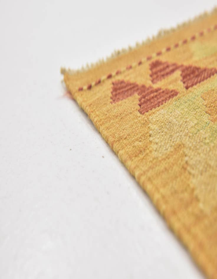 Detail image of  2' 9 x 4'  Hand Woven Kilim Waziri Wool Rug