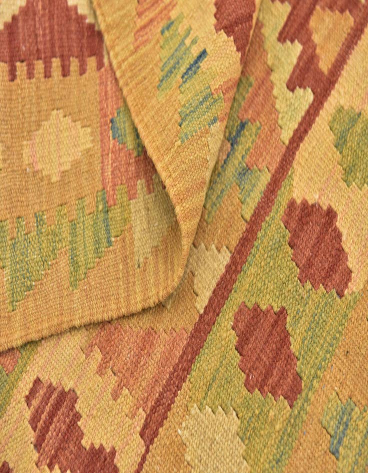 Detail image of  2' 9 x 4'  Hand Woven Kilim Waziri Wool Rug