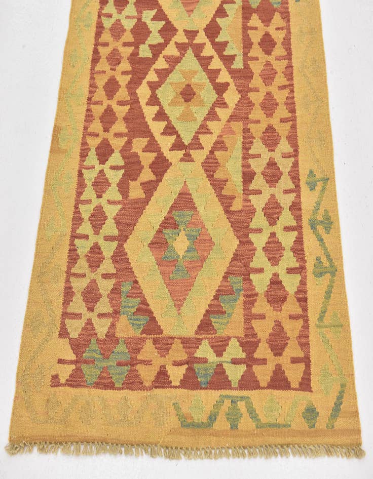 Detail image of  2' 9 x 4' 3  Hand Woven Kilim Waziri Wool Rug